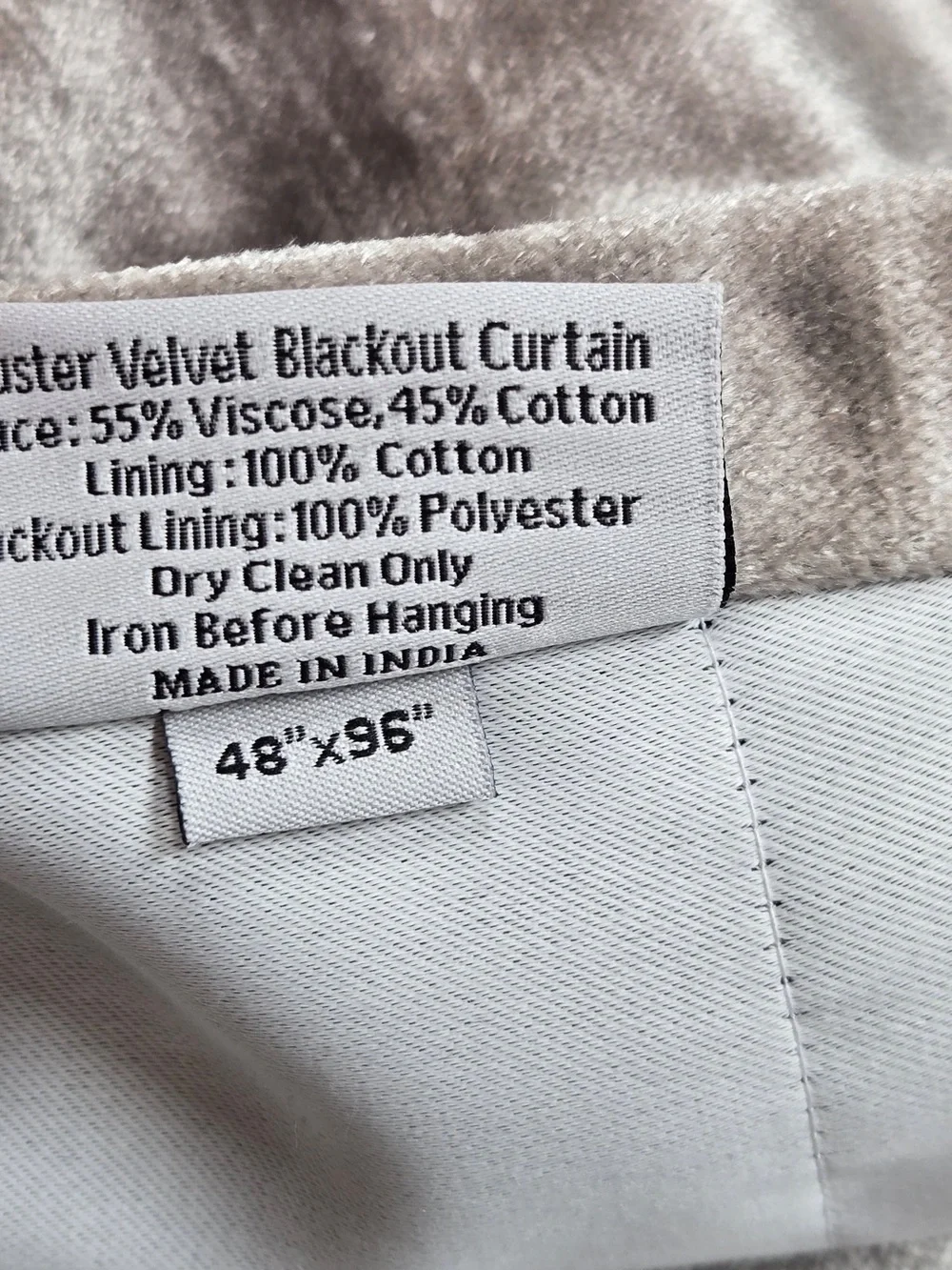 NWT QUINCE Set Of 2 48x96 Luster Velvet True Blackout Curtains Silver 8922